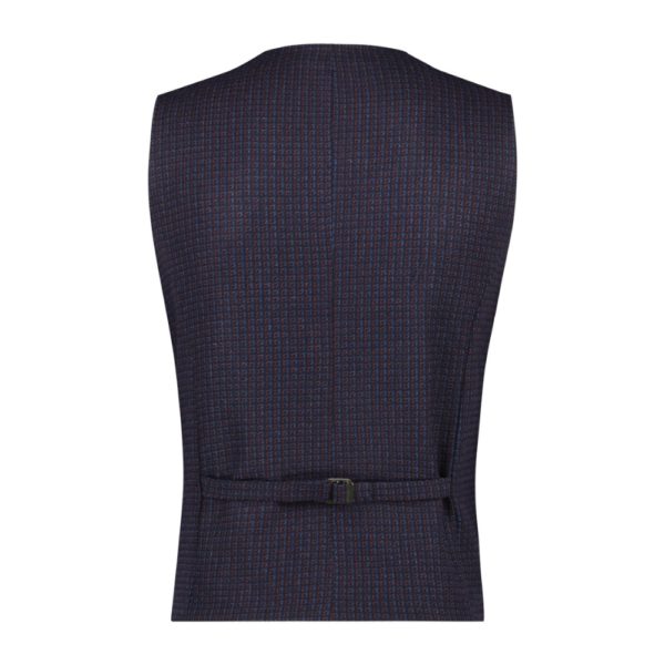 A Fish Named Fred Small Check Dark Navy Waistcoat 2