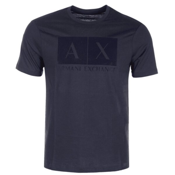 Armani Exchange Regular fit Navy T Shirt with AX Logo