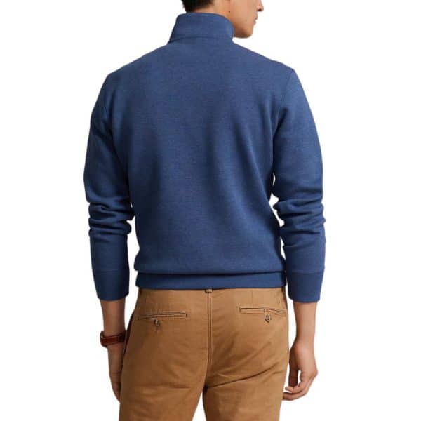 BLUE Double Knit Quarter Zip Pullover BACK