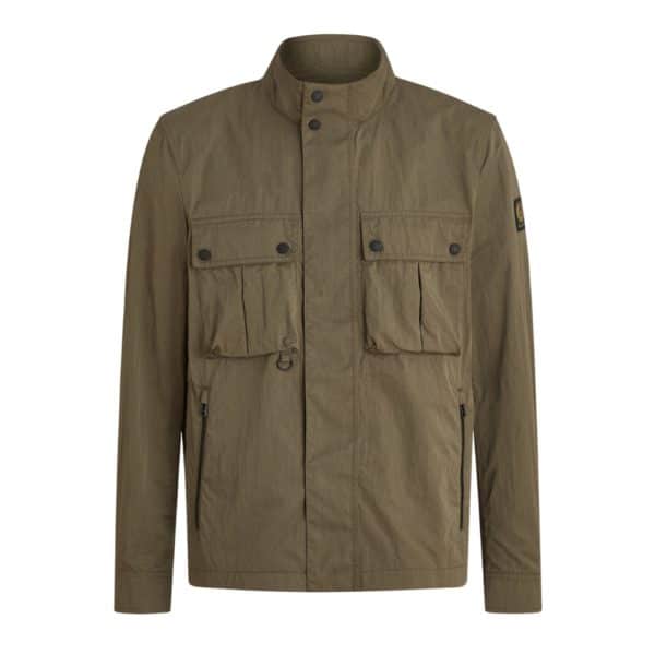 Belstaff Draker Cotton Blend Gabardine True Olive Jacket