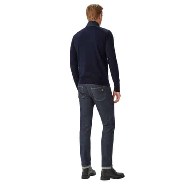 Belstaff Kilmington Washed Navy Quarter Zip Jumper 3