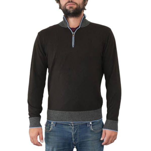 CODICE BROWN HALF ZIP JUMPER