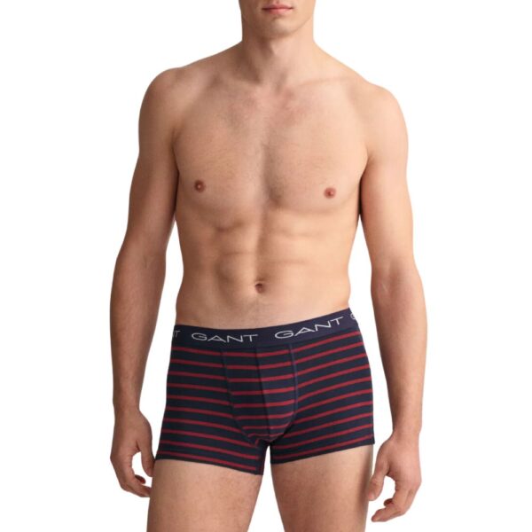 STRIPE PLAIN COTTON SSTRETCH JERSEY TRUNKS PACK OF 3 EVENING BLUE