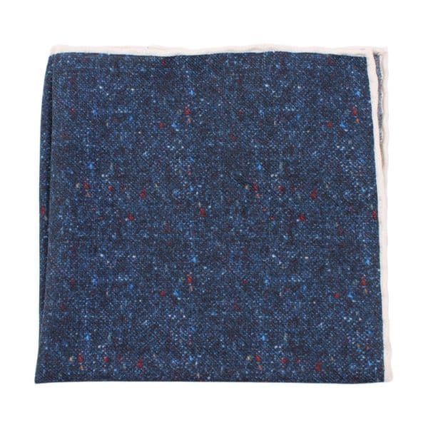 Amanda Christensen Classic Donegal Silk Twill Blue Pocket Square