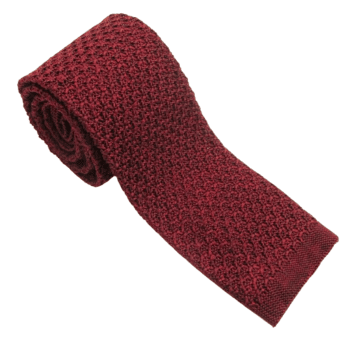 Van Buck Burgundy Knitted Marl Silk Tie Menswear Online