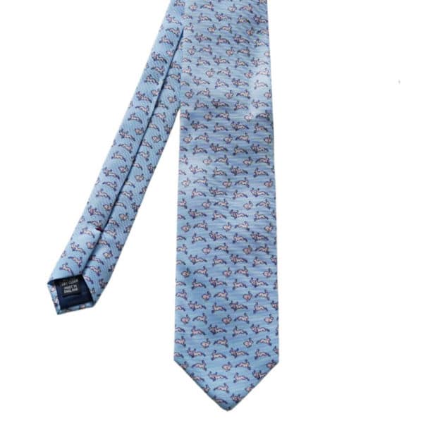 WARWICKS PURE SILK RABBITS LIGHT BLUE TIE 1