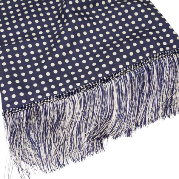 WARWICKS Polka Dot Silk Cashmere Navy Gentlemen Scarf