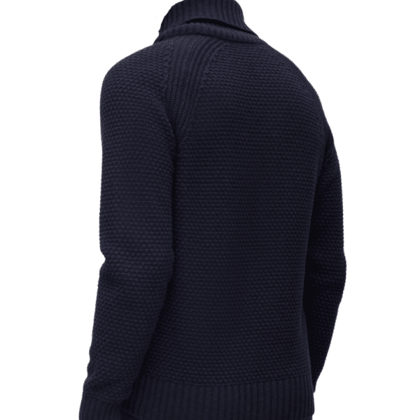 Boss Navy Shawel Jumper Side