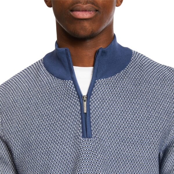 Bugatti Blue Basket Weave Pattern Half Zip 2