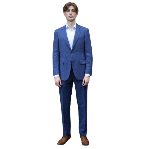 Canali Exclusive Silk and Linen Royal Blue Jacket Suit 5