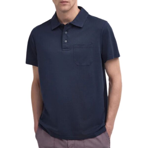 BARBOUR Mercerised Polo Shirt Navy