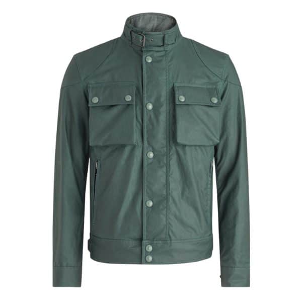 BELSTAFF Racemaster Waxed Cotton Dark Mineral Green Jacket | Menswear ...