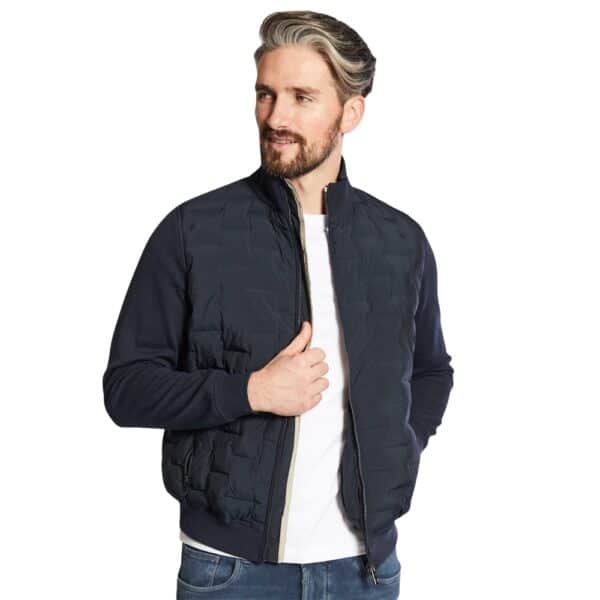 Bugatti Mix Media Stretch Navy Hybrid Jacket 2