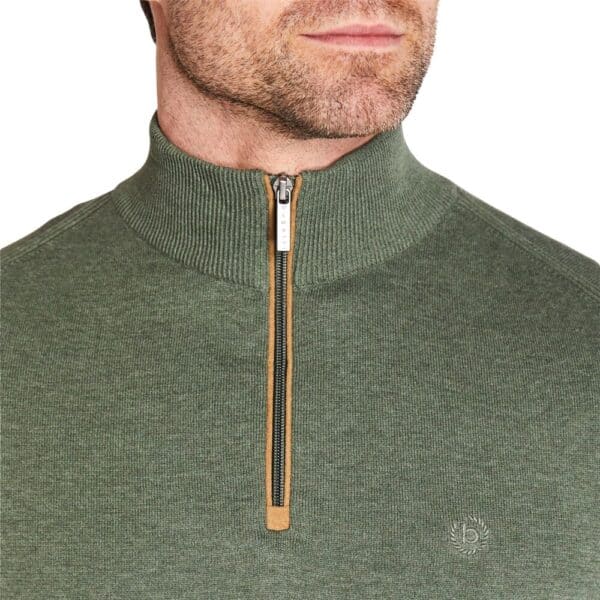 Bugatti Pure Cotton Green Half Zip Jumper Menswearonline 2