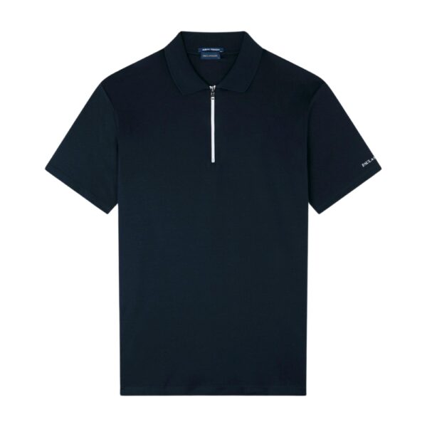 Paul Shark Aqua Touch Zip Up Cotton Navy Polo