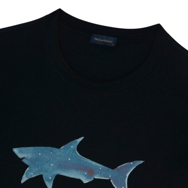 Paul Shark Limited Edition Art Print Organic Cotton Navy T Shirt 2