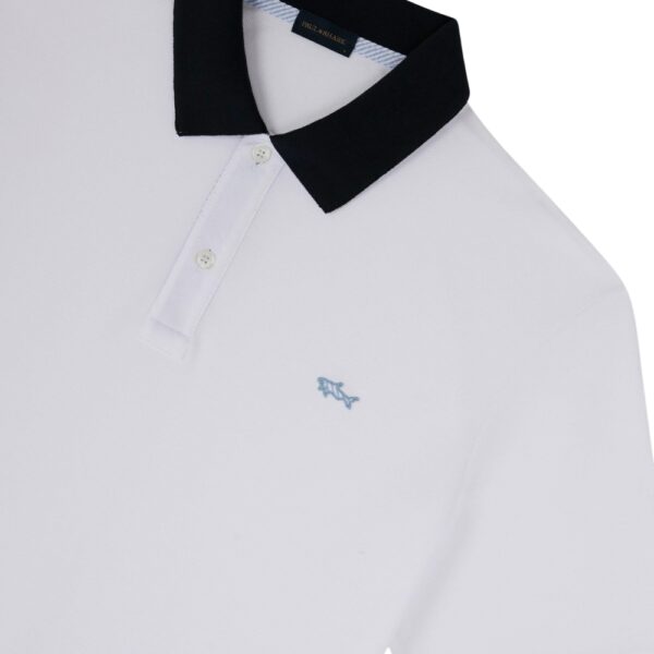 Paul Shark Seersucker Strip Detail Cotton Pique White Polo 2