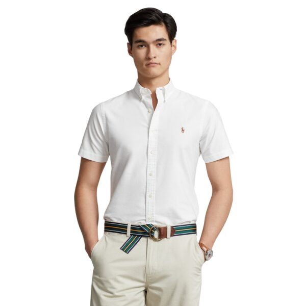 Polo Ralph Lauren Slim Fit Oxford Button Down Short Sleeve White Shirt 2
