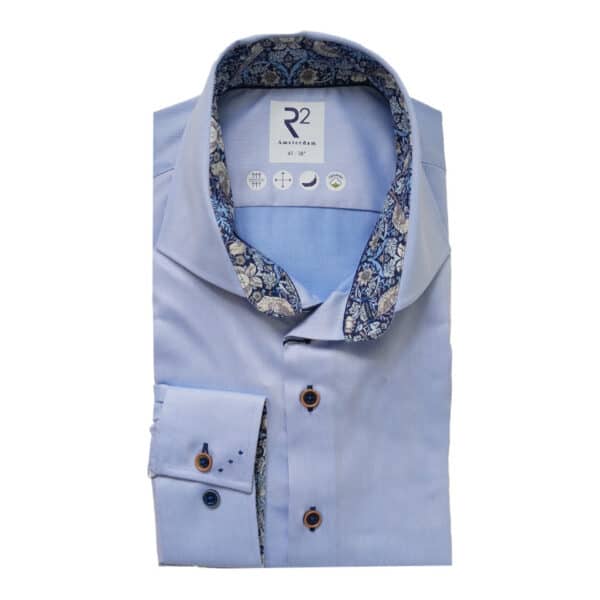 R2 Amsterdam Singing Bird Liberty Trim Collar Cuffs Light Blue Shirt 1