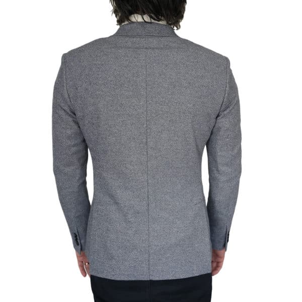 Roy Robson Slim Fit Diamond Textured Grey Jersey Jacket 1