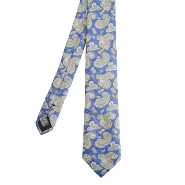 Amanda Christensen blue paisley tie and pocketsquare set2