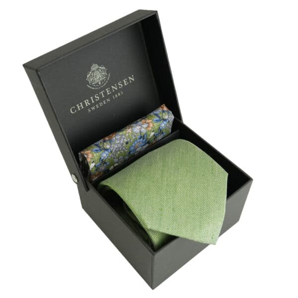 Amanda Christensen green tie and pocketsquare set3