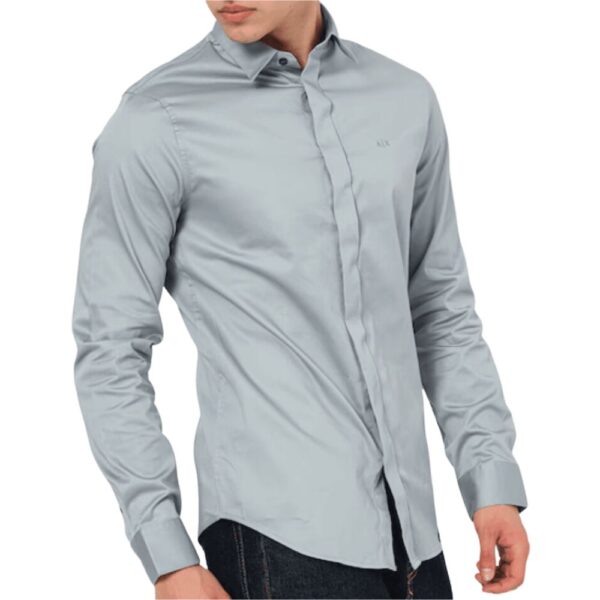 Armani Exchange Concealed Button Front Quarry Shirt 2