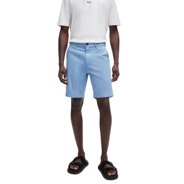 BOSS Slim fit Light Blue Chino Shorts 2