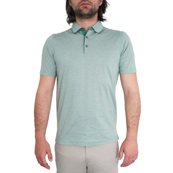 Bugatti Mercerised Subtle Striped Green Polo Shirt 2