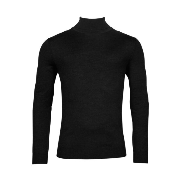 Thomas Maine Marino Wool Black Rollneck Jumper