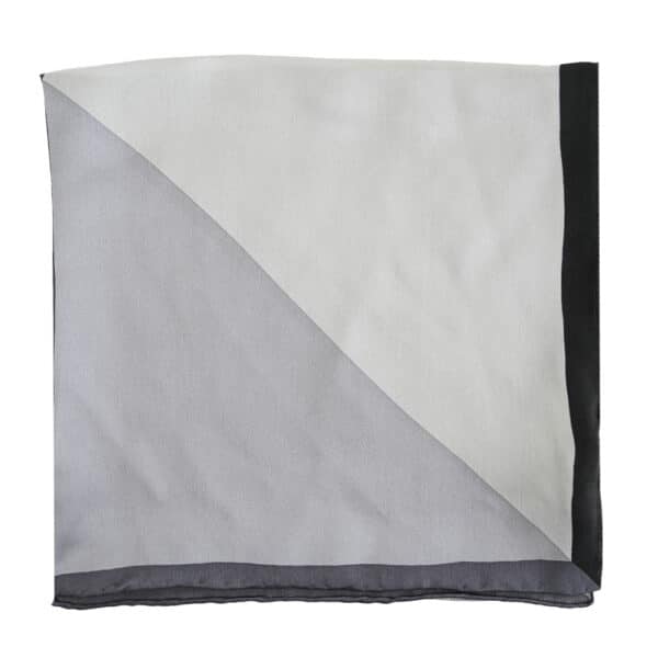 Warwicks silk grey and black pocket square