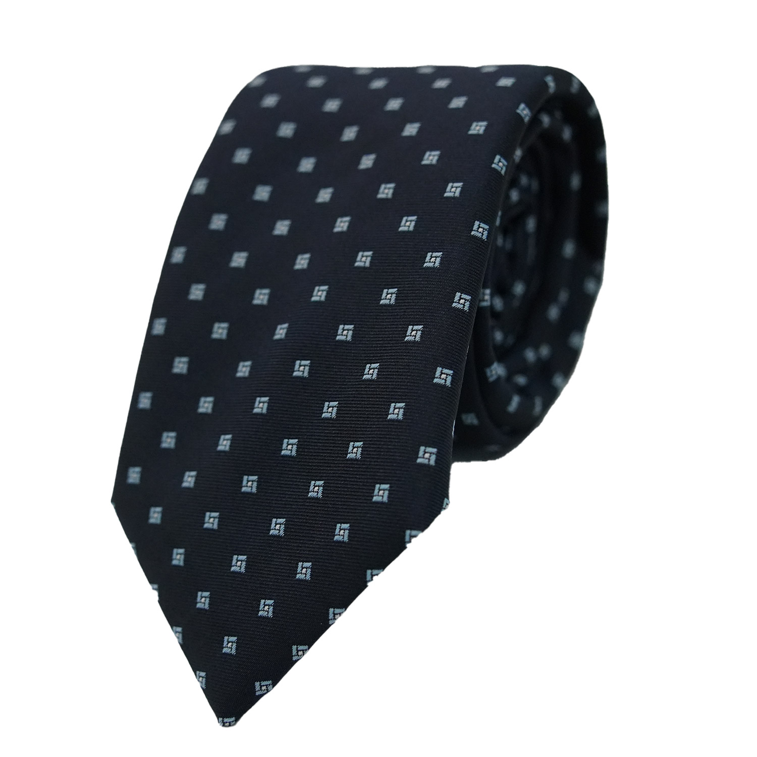 Boss Navy Tie with Micro Pattern