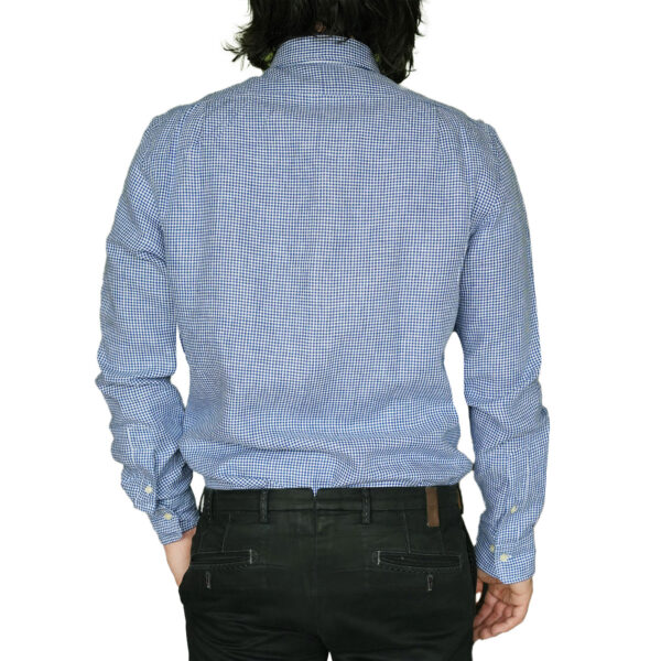 POLO RALPH LAUREN Long Sleeve Blue And White Check Shirt back