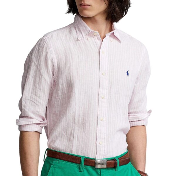 Polo Ralph Lauren Long Sleeve Pink And White Stripe Button Down Shirt Menswearonline 2