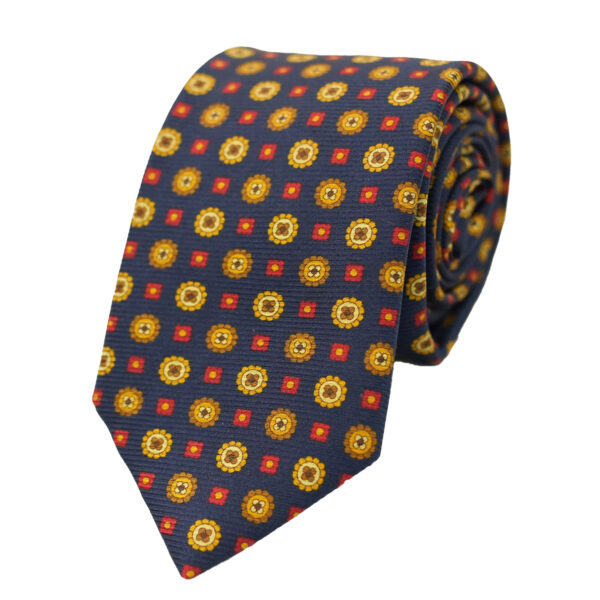 Warwicks Navy medaillion tie