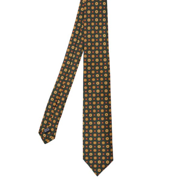 Warwicks green tie with medallion pattern 1