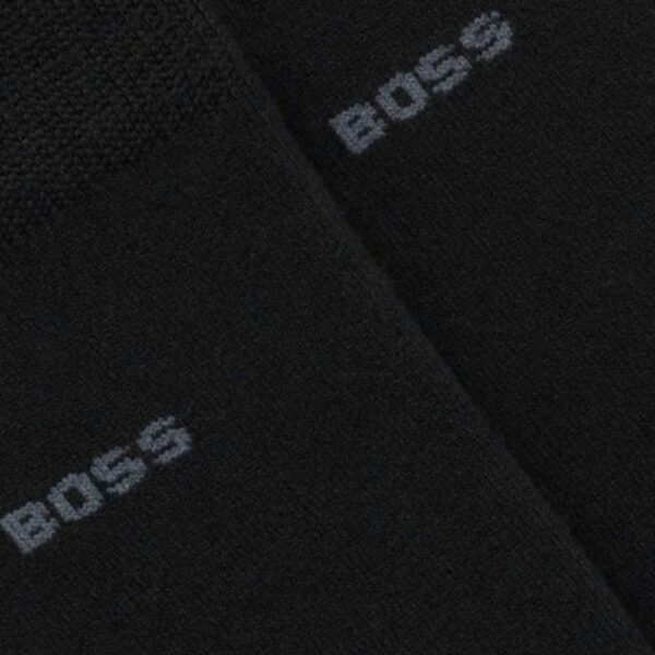 BOSS 2 Pack Regular Length Black Socks With Stretch