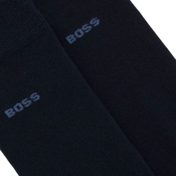 BOSS 2 Pack Regular Length Navy Socks With Stretch