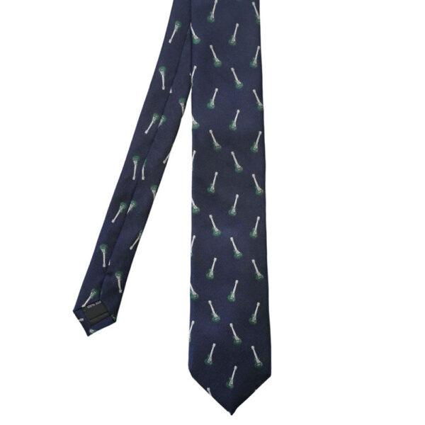 Warwicks Navy Tie with Guitar Pattern