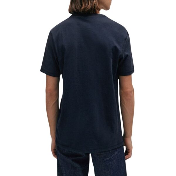 BOSS Navy Slub Cotton T shirt With Logo Detailing 2