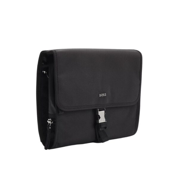 BOSS Highway Black Buckle Closure Wash Bag With Signature Details 2