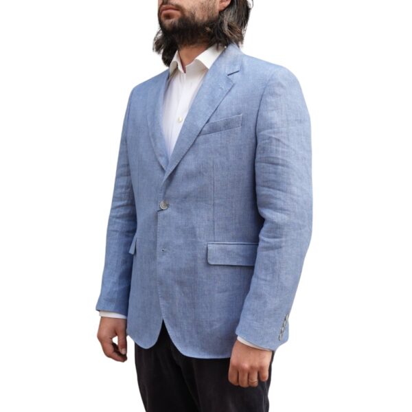 Blue Linen Smart Jacket 2