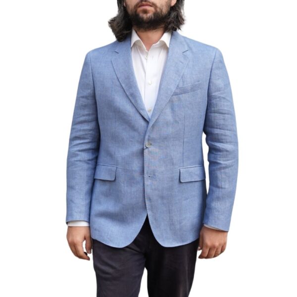 Blue Linen Smart Jacket