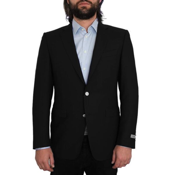 CANALI Pure Wool Travel Water Repellent Black Blazer