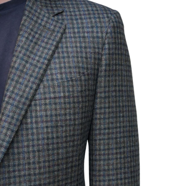 Canali Small Check Grey Smart Jacket fabric