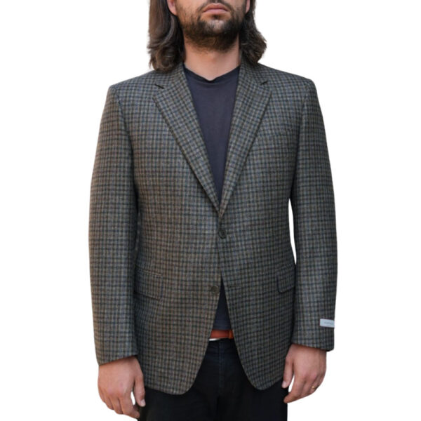 Canali Small Check Grey Smart Jacket front