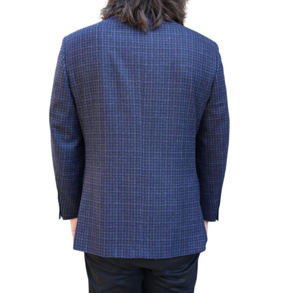 Canali Small Check Navy Smart Jacket back