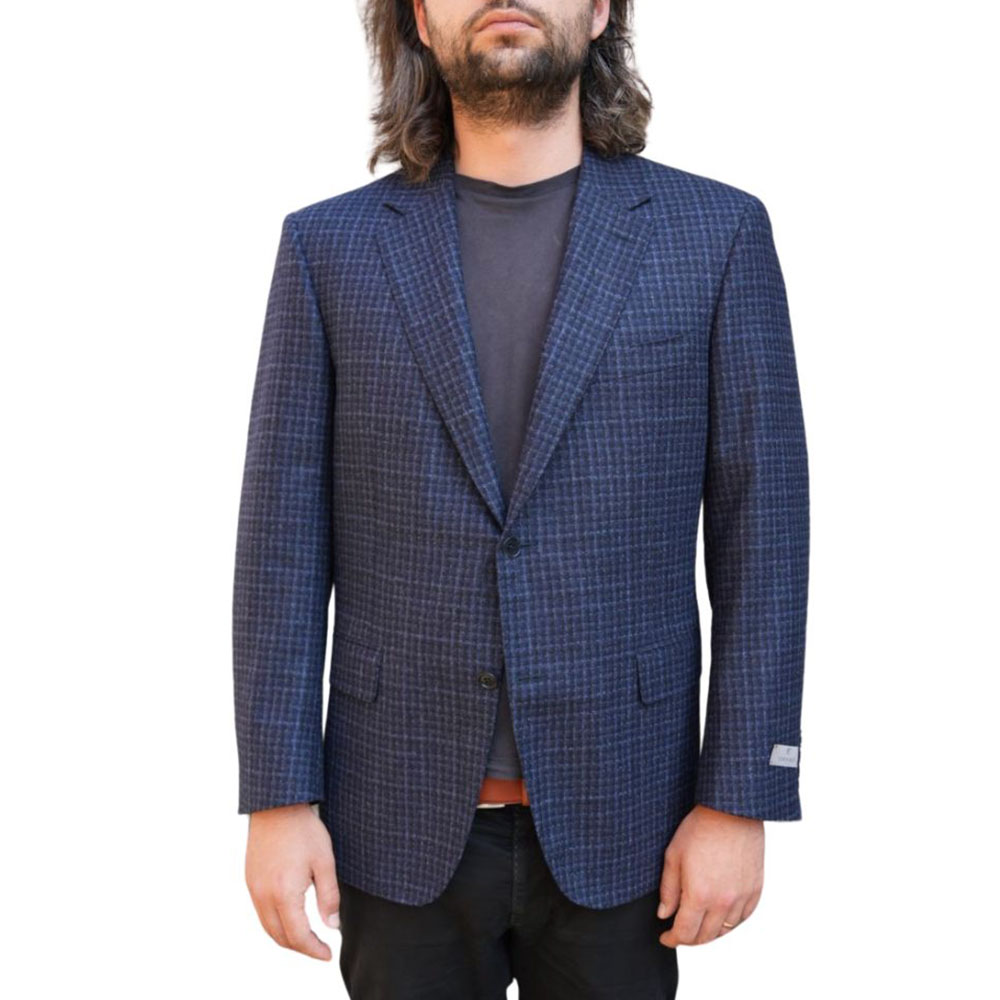 Canali Small Check Navy Smart Jacket