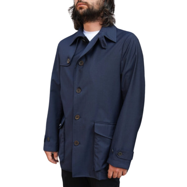 Canali navy coat side