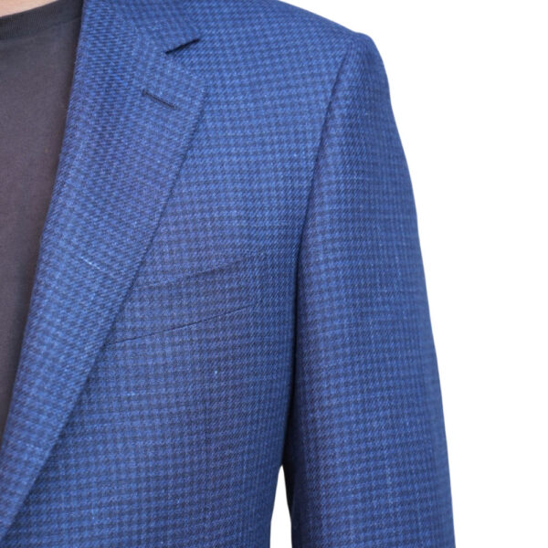 Canali small check Blue Jacket fabric